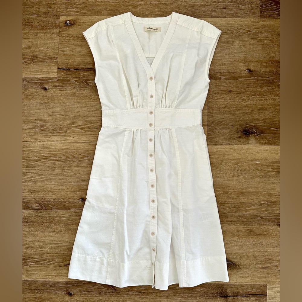 Madewell // Ivory Button-Front Midi Dress